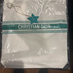 Dior White and Mint Green Tote